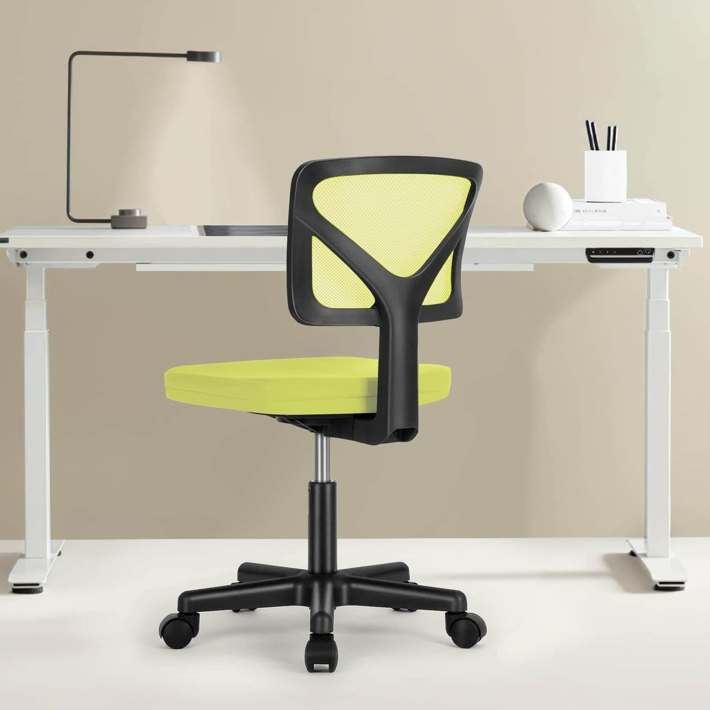 Armless Mesh Office Chair, Ergonomic Computer Desk Chair