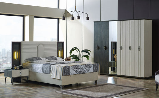 Nero Bedroom (Queen Storage Bed with Headboard & Dresser with Mirror & 2 Nightstand)