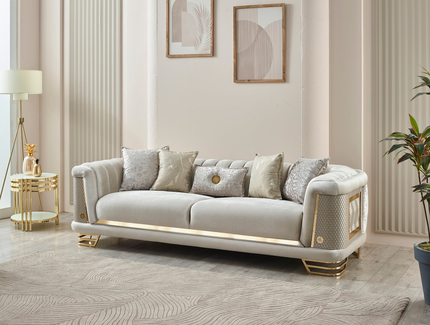 Romans Stationary Livingroom (2 Sofa & 2 Chair) Brick