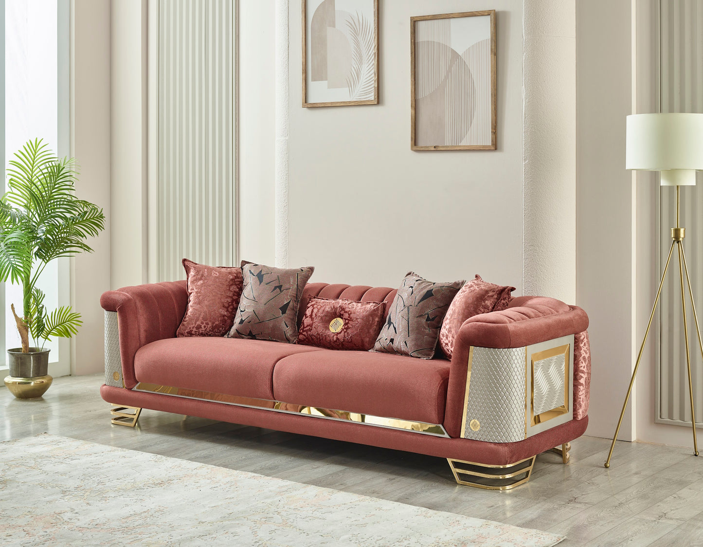 Romans Stationary Livingroom (2 Sofa & 2 Chair) Brick