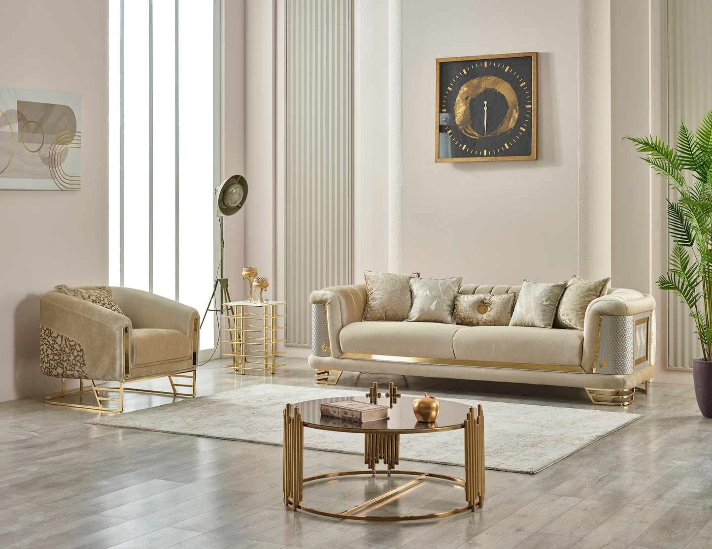 Romans Stationary Livingroom (2 Sofa & 2 Chair) Brick