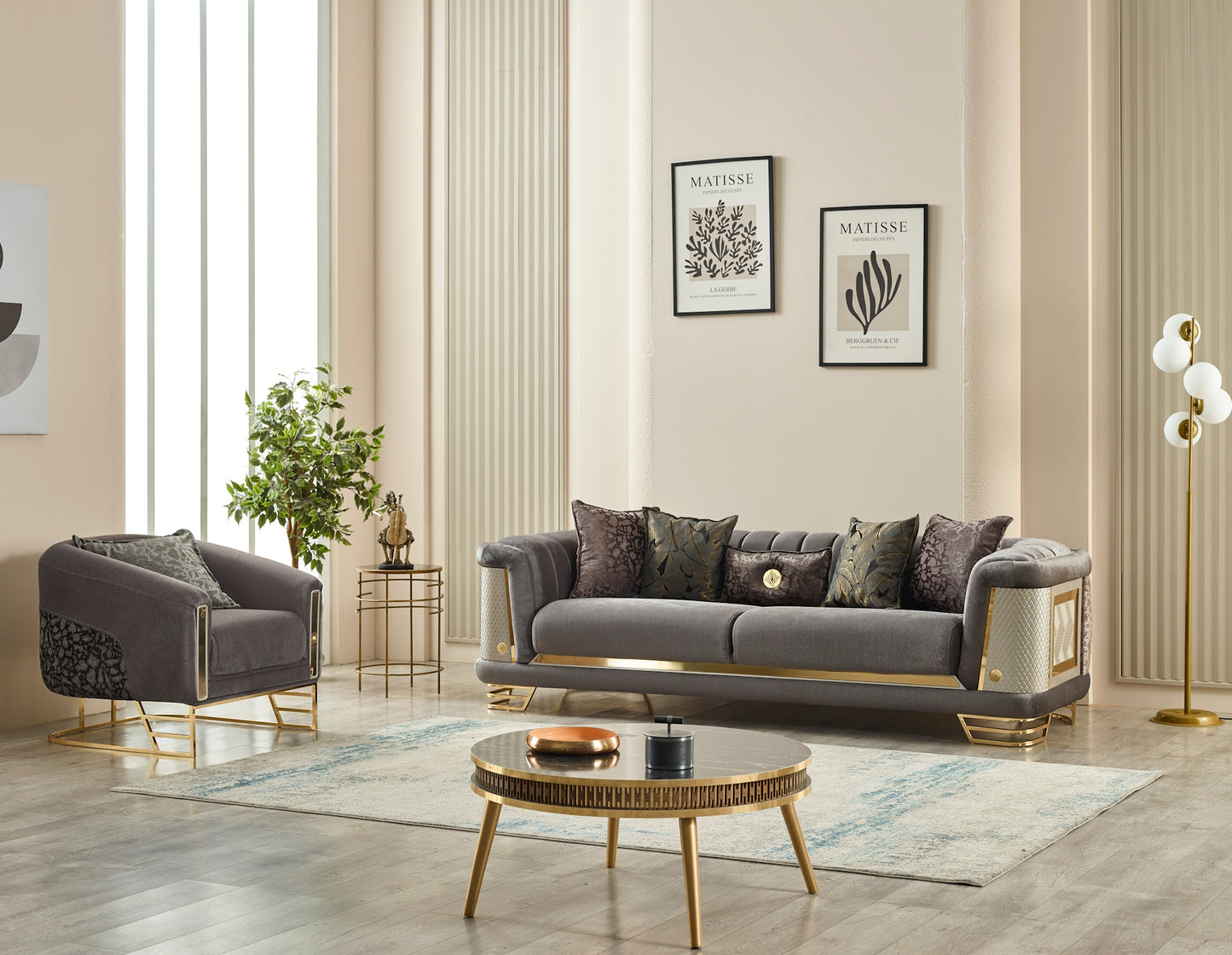 Romans Stationary Livingroom (2 Sofa & 2 Chair) Brick