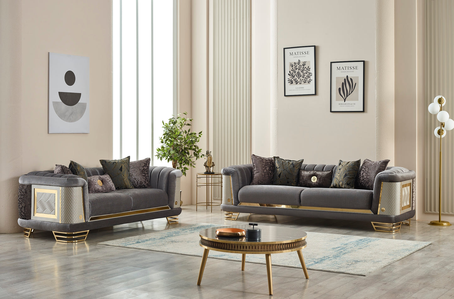 Romans Stationary Livingroom (2 Sofa & 2 Chair) Brick