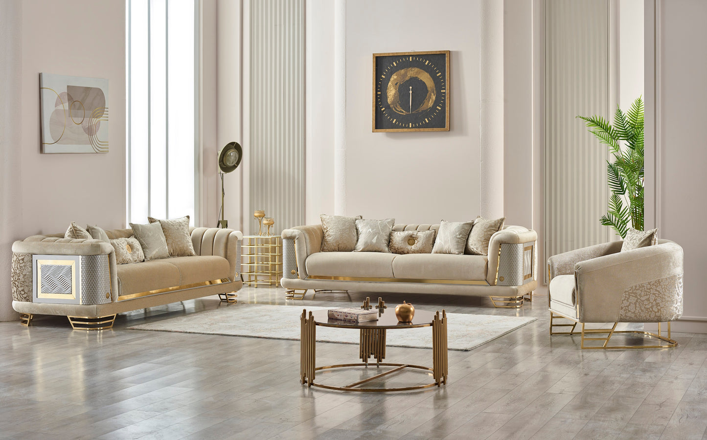 Romans Stationary Livingroom (2 Sofa & 2 Chair) Brick